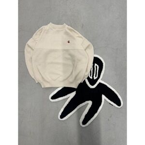 80s/90s Apple Mens XL Cream‎ Apple Logo Knit Sweater Made in USA